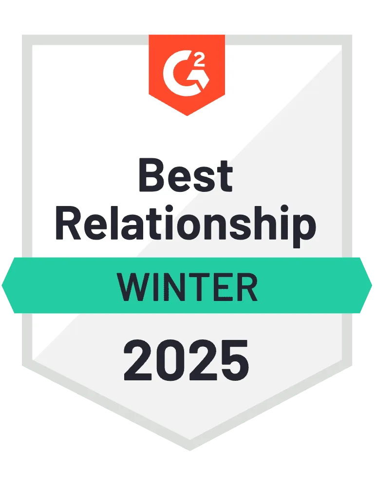 LoadView_LoadTestingTools_BestRelationship_winter2025 G2 負荷テストツール リーダー ミッドマーケット 冬 2024