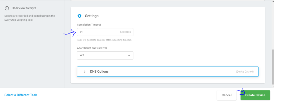 Configurações do dispositivo