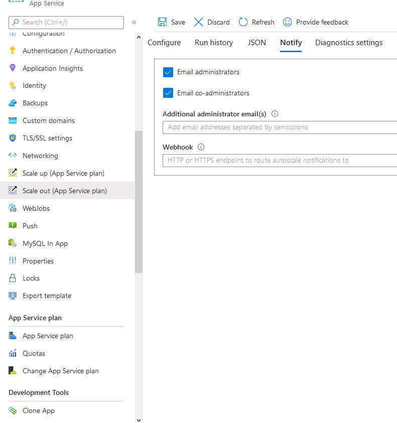 تنبيهات Azure Autoscale