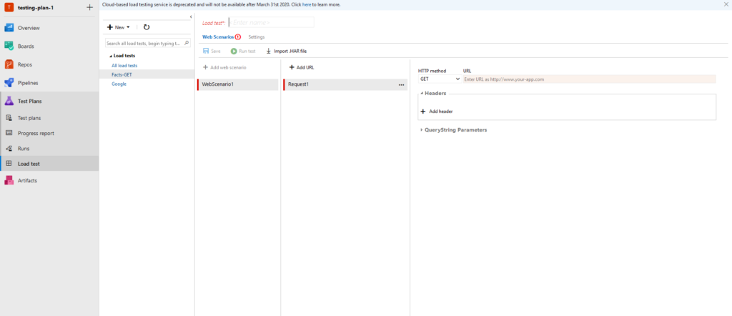 Plano de teste do Azure DevOps