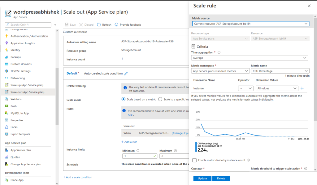 Configure autoscale