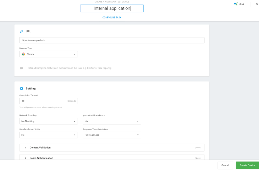 Internal Application Load Test