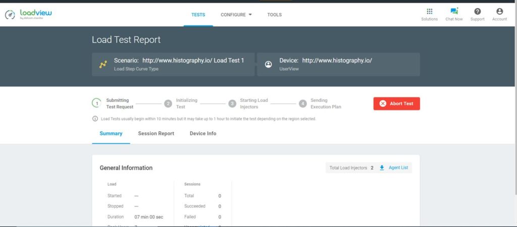 Informe de prueba de carga de JavaScript