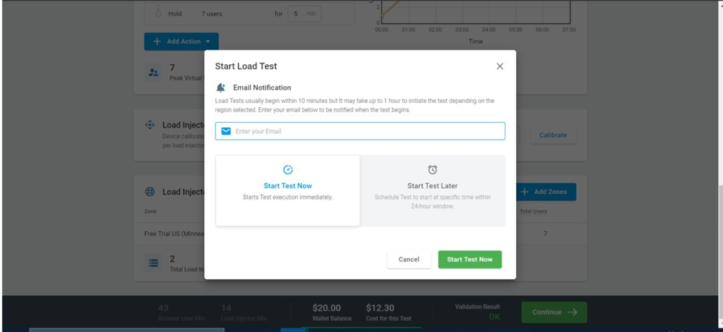 JavaScript Start Load Test