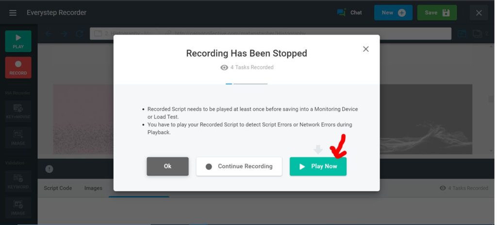 JavaScript Stop Recording