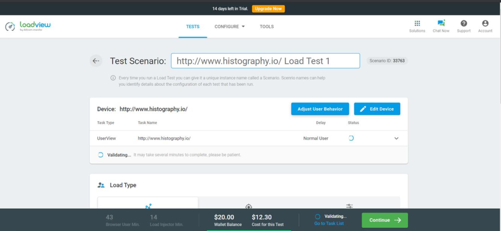 Configuración del escenario de prueba de JavaScript