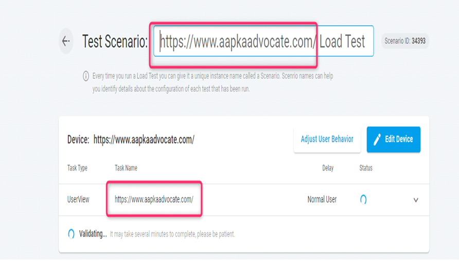 NodeJS Load Test Scenario