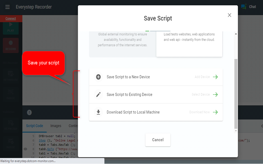 Script d’enregistrement d’enregistrement de NodeJS