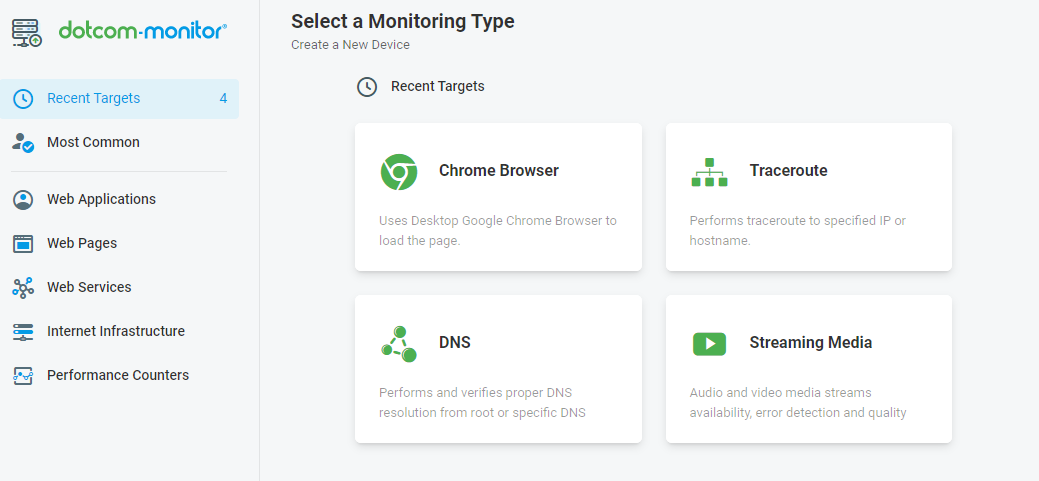 Select Monitoring Type