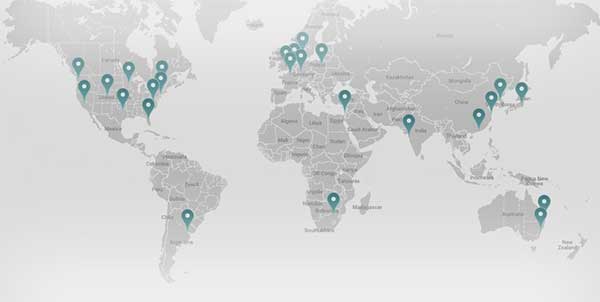 distributed geographic locations