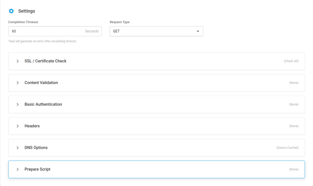 Configuración del dispositivo loadview apis