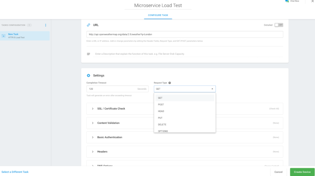 microservicios configurar la tarea